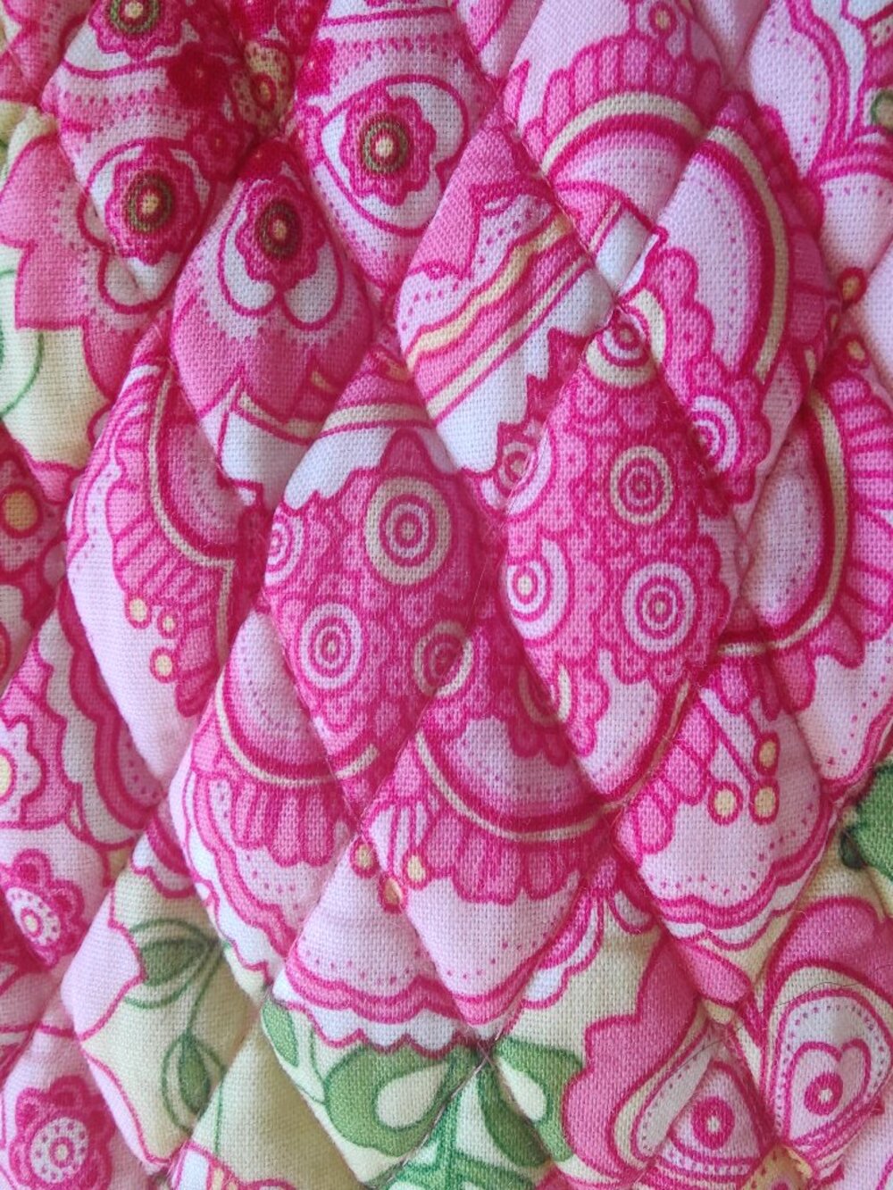 Vintage Y2K Vera Bradley RARE Petal Pink Pink and Green Shoulder Bag - Picture 3 of 9